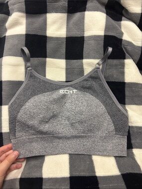 ECHT Heather Gray Seamless Mesh Sports Bralette